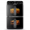 Двоен вертикален фритюрник с горещ въздух Philips Dual Stack 4000 NA460/00, 2750W, 10 л, 13 програми, 40-220°C, Синхронизация, Керамично покритие без PFAS, Прозорец, Черен
