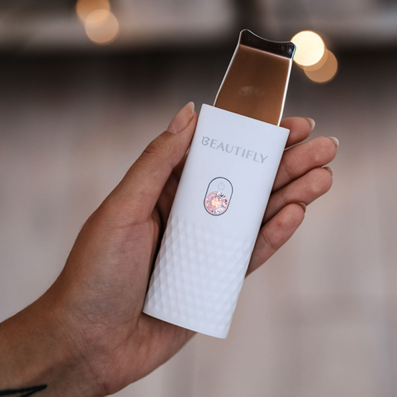 Ултразвуков уред за почистване на лице Beautifly B-Scrub Mini Young, 2W, 60 мин, Електростимулация, Ексфолиране, Йони, Бял