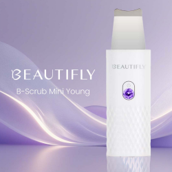 Ултразвуков уред за почистване на лице Beautifly B-Scrub Mini Young, 2W, 60 мин, Електростимулация, Ексфолиране, Йони, Бял