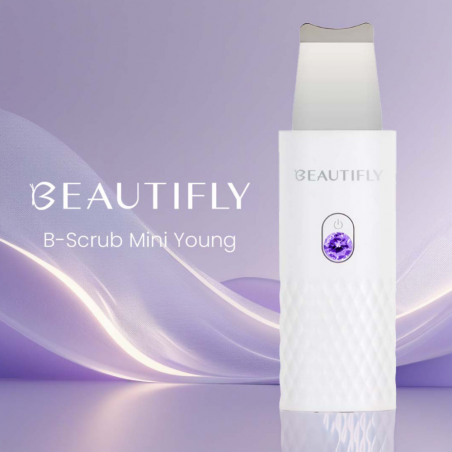 Ултразвуков уред за почистване на лице Beautifly B-Scrub Mini Young, 2W, 60 мин, Електростимулация, Ексфолиране, Йони, Бял