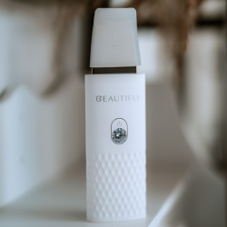 Ултразвуков уред за почистване на лице Beautifly B-Scrub Mini Young, 2W, 60 мин, Електростимулация, Ексфолиране, Йони, Бял