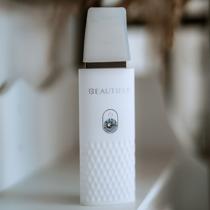 Ултразвуков уред за почистване на лице Beautifly B-Scrub Mini Young, 2W, 60 мин, Електростимулация, Ексфолиране, Йони, Бял