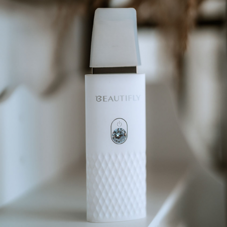 Ултразвуков уред за почистване на лице Beautifly B-Scrub Mini Young, 2W, 60 мин, Електростимулация, Ексфолиране, Йони, Бял