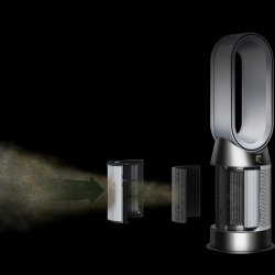 Пречиствател въздух 2в1 Dyson Purifier Hot+Cool HP1 544826-01, Отоплител, 50W, 30 м2, 287 l/s, 10 скорости, Air Multiplier™, Wi-Fi, Bluetooth, Осцилация, Бял/сребрист