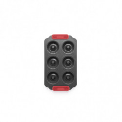 Форма за понички Lekue 1009477, 31x18x3 см, Незалепващо керамично покритие, Стомана, +4°C / +240°C, Черен