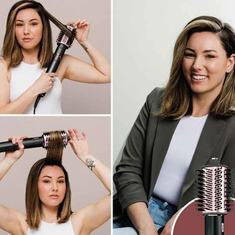 Маша за коса и сешоар 3в1 Shark FlexStyle HD426EU, 1650W, 3 скорости, 3 темп, Автоматично увиване и фиксиране на къдрици Coanda, Сушене, Изправяне, Черен