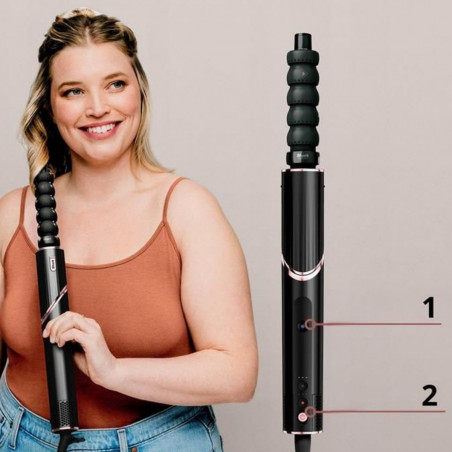 Маша за коса и сешоар 3в1 Shark FlexStyle HD426EU, 1650W, 3 скорости, 3 темп, Автоматично увиване и фиксиране на къдрици Coanda, Сушене, Изправяне, Черен