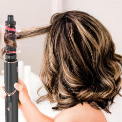 Маша за коса и сешоар 3в1 Shark FlexStyle HD426EU, 1650W, 3 скорости, 3 темп, Автоматично увиване и фиксиране на къдрици Coanda, Сушене, Изправяне, Черен