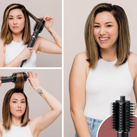 Маша за коса и сешоар 3в1 Shark FlexStyle HD426EU, 1650W, 3 скорости, 3 темп, Автоматично увиване и фиксиране на къдрици Coanda, Сушене, Изправяне, Черен