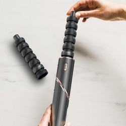 Многофункционална маша 5в1 Shark HD446EU FlexStyle, 1650W, 3 скорости, 3 темп настройки, Автоматично увиване и фиксиране на къдрици Coanda, Сушене, Изправяне, Черен