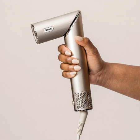 Маша за коса и сешоар 3в1 Shark FlexStyle HD426SLEU, 1650W, 3 скорости, 3 темп, Автоматично увиване и фиксиране на къдрици Coanda, Сушене, Изправяне, Шампанско