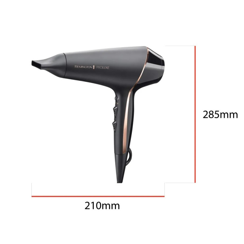 Сешоар Remington AC9140B OPTIheat Proluxe Midnight Edition, 2400 W, 2 скорости, Цифров дисплей, Концентратор, Черен
