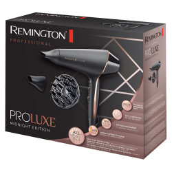 Сешоар Remington AC9140B OPTIheat Proluxe Midnight Edition, 2400 W, 2 скорости, Цифров дисплей, Концентратор, Черен