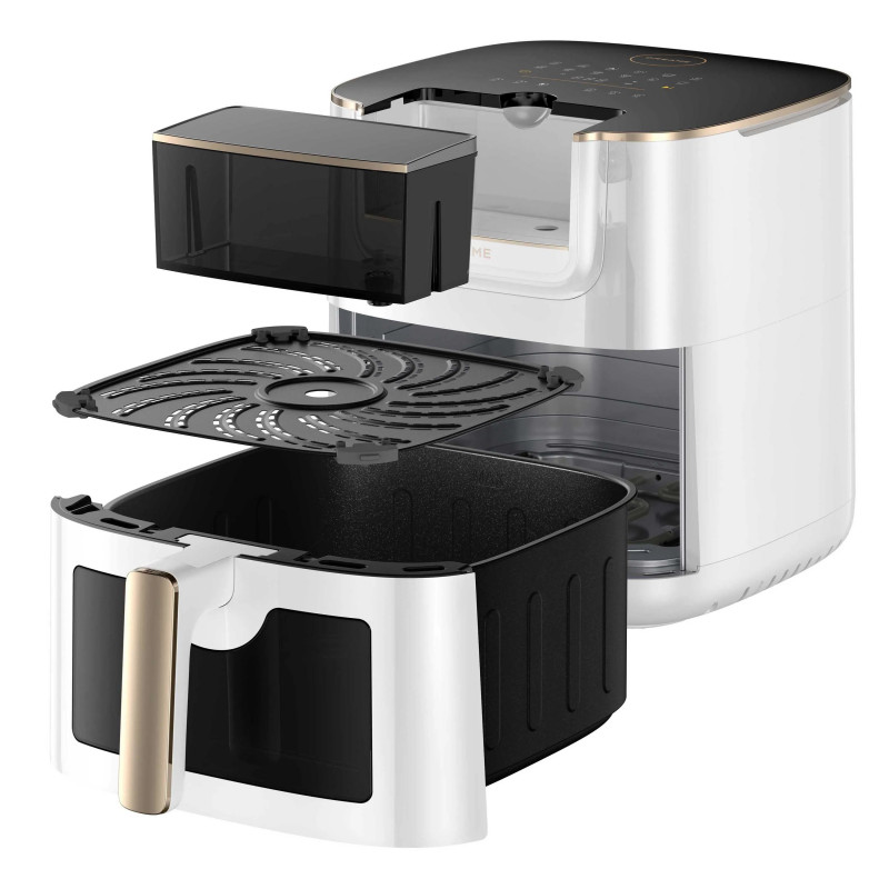 Фритюрник с горещ въздух Dreame AF30, 2300W, 7 л, 12 програми, 50-200°C, Dual-Source Cyclonic Heat, SmartSteam, LED, NTC, Бял