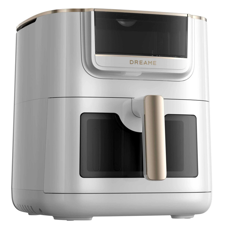 Фритюрник с горещ въздух Dreame AF30, 2300W, 7 л, 12 програми, 50-200°C, Dual-Source Cyclonic Heat, SmartSteam, LED, NTC, Бял