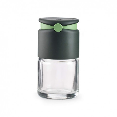 Бурканче за подправки Lekue 1009487, 80 мл, Ø5.2x9.2 см, Стъкло, +4°C / +80°C, Сив