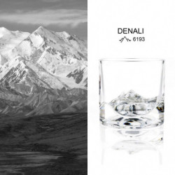 Комплект чаши за уиски LIITON 1006970 Denali, 230 мл, 2 бр, Удебелени стени, 3D дъно с форма на Връх Денали, Прозрачен