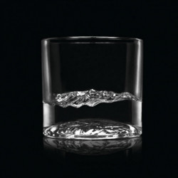 Комплект чаши за уиски LIITON 1009931 Smoky Mountain, 230 мл, 2 бр, Удебелени стени, 3D дъно с форма планина Грейт Смоуки, Прозрачен