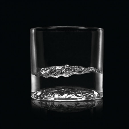 Комплект чаши за уиски LIITON 1009931 Smoky Mountain, 230 мл, 2 бр, Удебелени стени, 3D дъно с форма планина Грейт Смоуки, Прозрачен