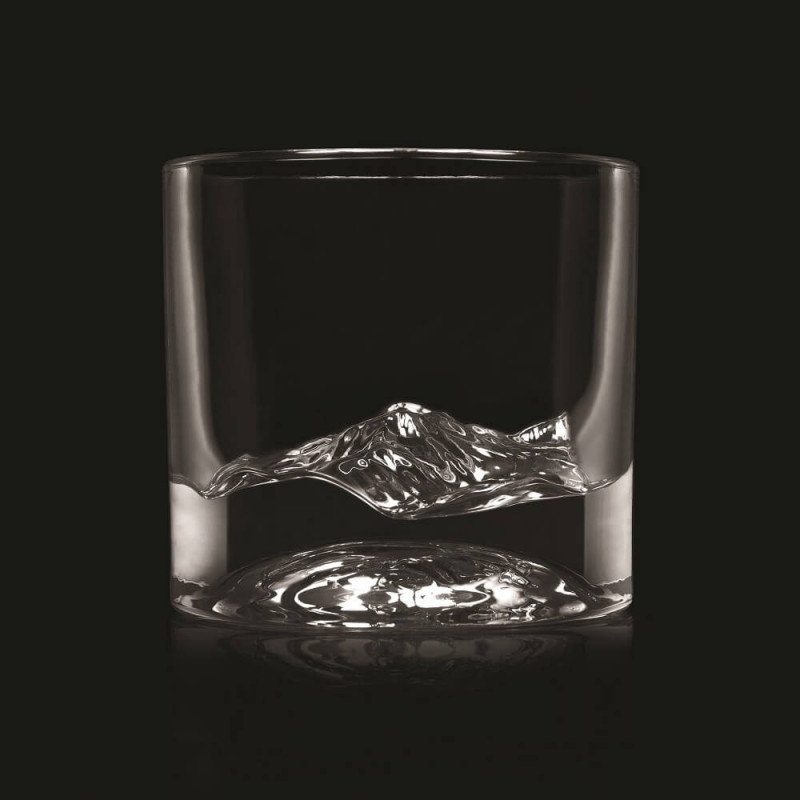 Комплект чаши за уиски LIITON 1009977 Rocky Mountain, 240 мл, 2 бр, Удебелени стени, 3D дъно с форма връх Елбърт, Прозрачен