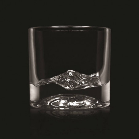 Комплект чаши за уиски LIITON 1009977 Rocky Mountain, 240 мл, 2 бр, Удебелени стени, 3D дъно с форма връх Елбърт, Прозрачен