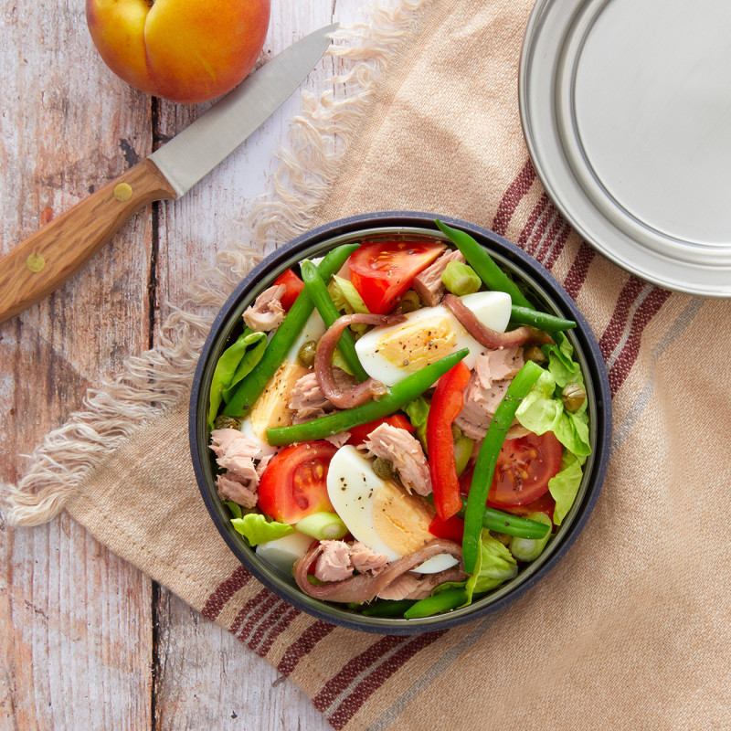 Стъклена кутия за обяд Black+Blum GR-LB-L015, 0.75 л, Съвместима с микровълнова и съдомиялна, Без BPA, Тъмносив