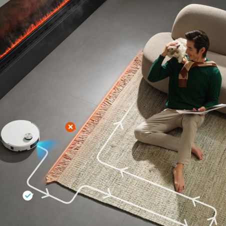 Прахосмукачка робот Dreame X60 Ultra Complete RLX87DE-WH, 180 мин, 0.2 л, AI камери, VersaLift, Автоматизирана станция, Гласови команди, Бял