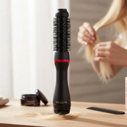 Електрическа четка за стилизиране и сушене REVLON One-Step Root Booster Hot Air Brush RVDR5292, 820W, 3 степени, 3 скорости, Керамично покритие, Йонизация, Студен връх, Черен/розов