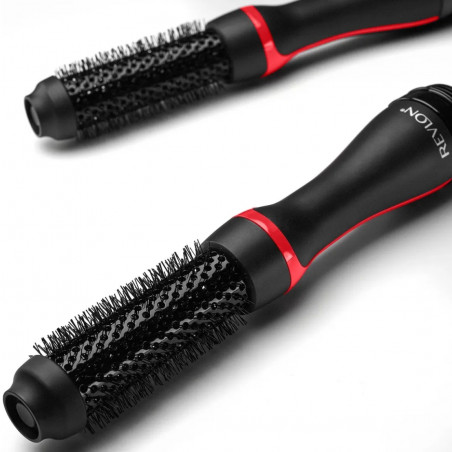 Електрическа четка за стилизиране и сушене REVLON One-Step Root Booster Hot Air Brush RVDR5292, 820W, 3 степени, 3 скорости, Керамично покритие, Йонизация, Студен връх, Черен/розов