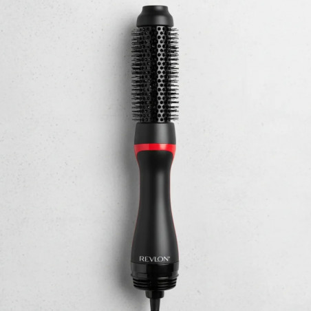 Електрическа четка за стилизиране и сушене REVLON One-Step Root Booster Hot Air Brush RVDR5292, 820W, 3 степени, 3 скорости, Керамично покритие, Йонизация, Студен връх, Черен/розов
