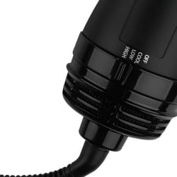 Електрическа четка за стилизиране и сушене REVLON One-Step Root Booster Hot Air Brush RVDR5292, 820W, 3 степени, 3 скорости, Керамично покритие, Йонизация, Студен връх, Черен/розов