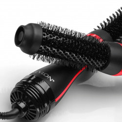 Електрическа четка за стилизиране и сушене REVLON One-Step Root Booster Hot Air Brush RVDR5292, 820W, 3 степени, 3 скорости, Керамично покритие, Йонизация, Студен връх, Черен/розов