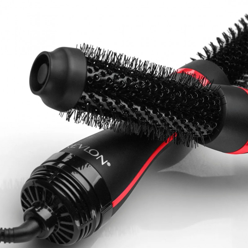 Електрическа четка за стилизиране и сушене REVLON One-Step Root Booster Hot Air Brush RVDR5292, 820W, 3 степени, 3 скорости, Керамично покритие, Йонизация, Студен връх, Черен/розов