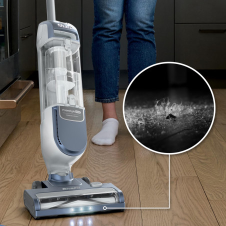 Вертикална прахосмукачка Shark Freestyle Max SV2002, 30W, 0.7 л, 20 мин, 2 скорости, 2 степени, LED светлини, Станция за зареждане, Син