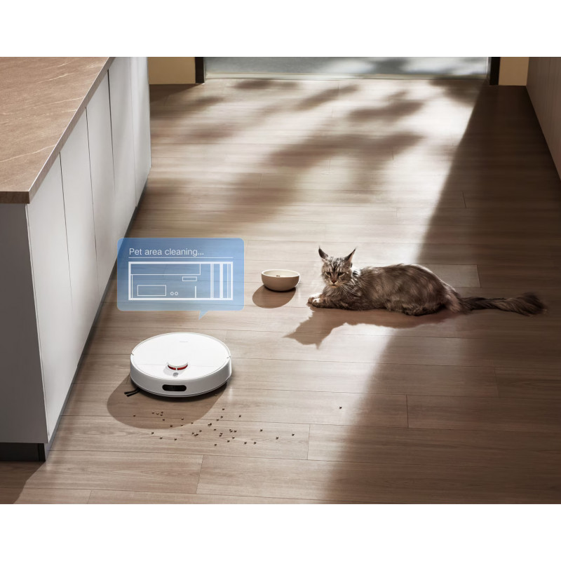 Прахосмукачка робот Xiaomi BHR07XBEU H40, 10000 Pa, 180 мин, 4 л, Автоматична станция, LDS навигация, Избягване на предмети, Мобилно приложение, Бял