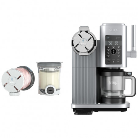 Машина за сладолед 13-в-1 Ninja CREAMi Scoop & Swirl™ NC701EU, 800W, 13 програми, 3-степенен лост за фунийки, CreamiFit, Creamify, 2 купички 473 мл, Персонализация, Сив/черен