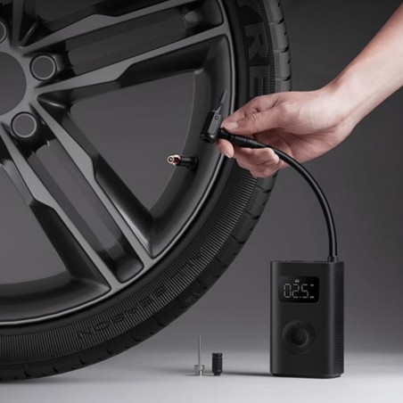 Акумулаторен компресор за въздух Xiaomi Portable Electric Air Compressor 2 BHR7112GL, 3-150 psi, До 10 гуми, 6 режима, 3 адаптера, LED фенер, Черен
