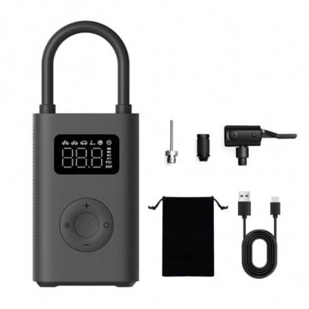 Акумулаторен компресор за въздух Xiaomi Portable Electric Air Compressor 2 BHR7112GL, 3-150 psi, До 10 гуми, 6 режима, 3 адаптера, LED фенер, Черен