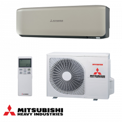 Инверторен климатик Mitsubishi Heavy Industries SRK20ZS-WT + SRC20ZS-W, 7000 BTU, 17 м2, A+++/A++, R-32, Бежов/Черен