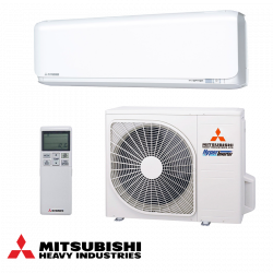 Инверторен климатик Mitsubishi Heavy Industries SRK25ZSX-WF + SRC25ZSX-W, 9000 BTU, 20 м2, Wi-Fi, R-32, Бял