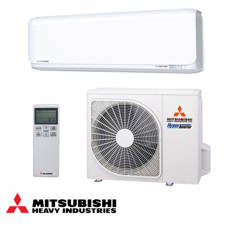 Инверторен климатик Mitsubishi Heavy Industries SRK25ZSX-WF + SRC25ZSX-W, 9000 BTU, 20 м2, Wi-Fi, R-32, Бял