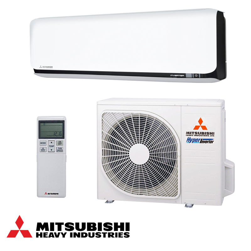 Инверторен климатик Mitsubishi Heavy Industries SRK25ZSX-WFB + SRC25ZSX-W, 9000 BTU, 20 м2, Wi-Fi, R-32, Бял/Черен