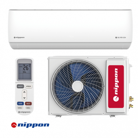 Инверторен климатик Nippon KFR 24DC SILVER ION 3, 24000 BTU, 44 м2, A++ / A+, R-32, Бял