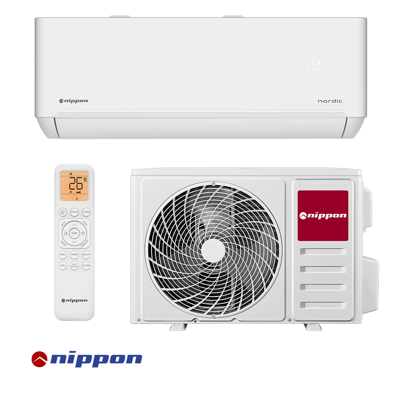 Инверторен климатик Nippon NPC 18 T-PRO NORDIC, 18000 BTU, 35 м2, A+++/A++, R-32, Бял
