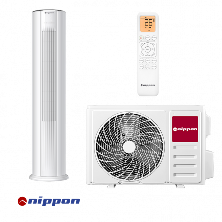Колонен климатик Nippon NPC-24MCFL, 24000 BTU, 45 м2, А++/А+, R-32, Бял