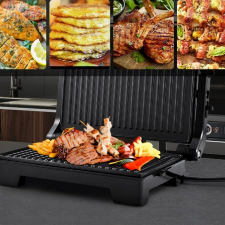 Сандвич тостер - преса Royalty Line RL-PM1000, 1000W, Незалепващи плочи, Червен