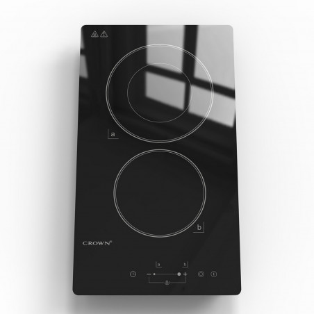 Плот за вграждане с разширяема зона Crown VCP 32D, 3000W, Таймер, Двоен, Тъч скрийн, Черен