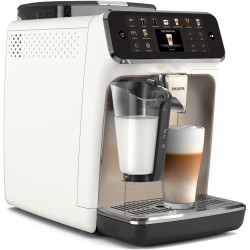 Кафеавтомат Philips LatteGo 5500 EP5543/90, 1500W, 15 bar, 1.8 л, 20 напитки, LatteGo, SilentBrew, QuickStart, Керамична мелачка, Сензорен екран, Бял хром