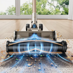 Вертикална прахосмукачка Honiture X7 CJD239, 550W, 45 KPa, 1.5 л, 60 мин, 3 режима, Регулируема височина, HEPA, Тъчскрийн, LED четка, Никел/жълт