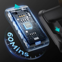 Вертикална прахосмукачка Honiture X7 CJD239, 550W, 45 KPa, 1.5 л, 60 мин, 3 режима, Регулируема височина, HEPA, Тъчскрийн, LED четка, Никел/жълт